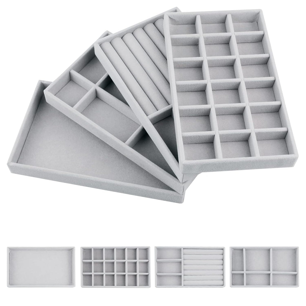 Velvet Jewel organiser Box(Set of 4)