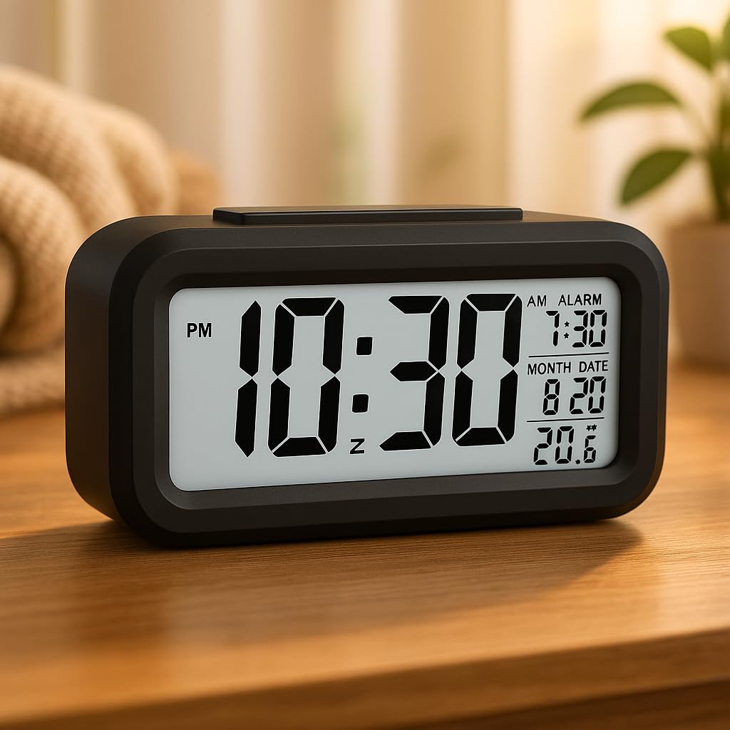 Lumix Digital Alarm Clock + Free Mobile Charging Stand